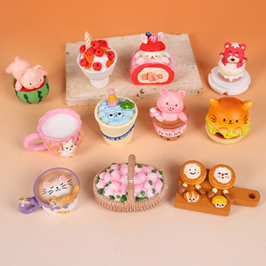 Afternoon Tea Dessert Refrigerator Magnets Creative Food Magnetic Stickers Three-Dimensional Home Decorations Resin Food Toys - Product Image 1