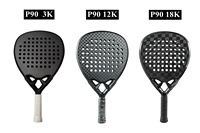 Raquette de padel en fibre de carbone P90 3K/12K/18K thermoformée de haute qualité, avec grain de sable, prix compétitif, fabricant OEM/ODM de premier plan