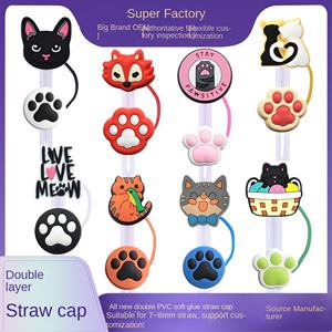ฝาครอบหลอดแก้ว 8 มม. ลายการ์ตูนแมว ป้องกันฝุ่น สำหรับเครื่องดื่มชา sữa ขายดี - Product Image 3