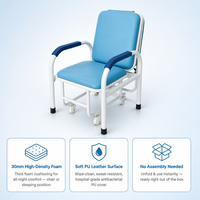 Chaise d'accompagnement pliable en acier inoxydable pour salle de clinique, salle d'attente familiale, chaise d'accompagnant réglable pour hôpital, chaise de repos