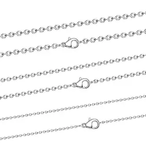 Wholesale Fashion Jewelry Silver Color 1.6/2/2.3 mm Sunflower Chain Daisy Necklace Link Chain For Women