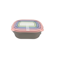 Ensemble de 5 contenants alimentaires rectangulaires en plastique pour micro-ondes, bols, boîtes à lunch, contenants ronds multi-tailles avec couvercle