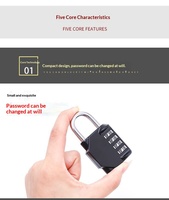 Cadenas à combinaison numérique carré robuste avec logo personnalisé, code à 4 chiffres, étanche, pour la sécurité, idéal pour la salle de sport