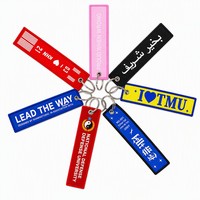 Porte-clés brodé personnalisé OEM, étiquette tissée en tissu, cadeaux promotionnels, porte-clés personnalisé avec patch pour entreprise et marque