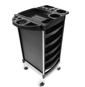 Carrito de Peluquería Profesional de Plástico para Salón de Belleza, Carrito para Estilista, Color Negro - Product Image 2