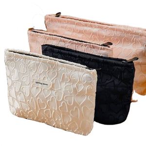 Bolsa de Cosméticos Portátil Rosa con Cierre de Cremallera, Almacenamiento Multifuncional, Tamaño para Mujer, con Forro Lavable - Product Image 1
