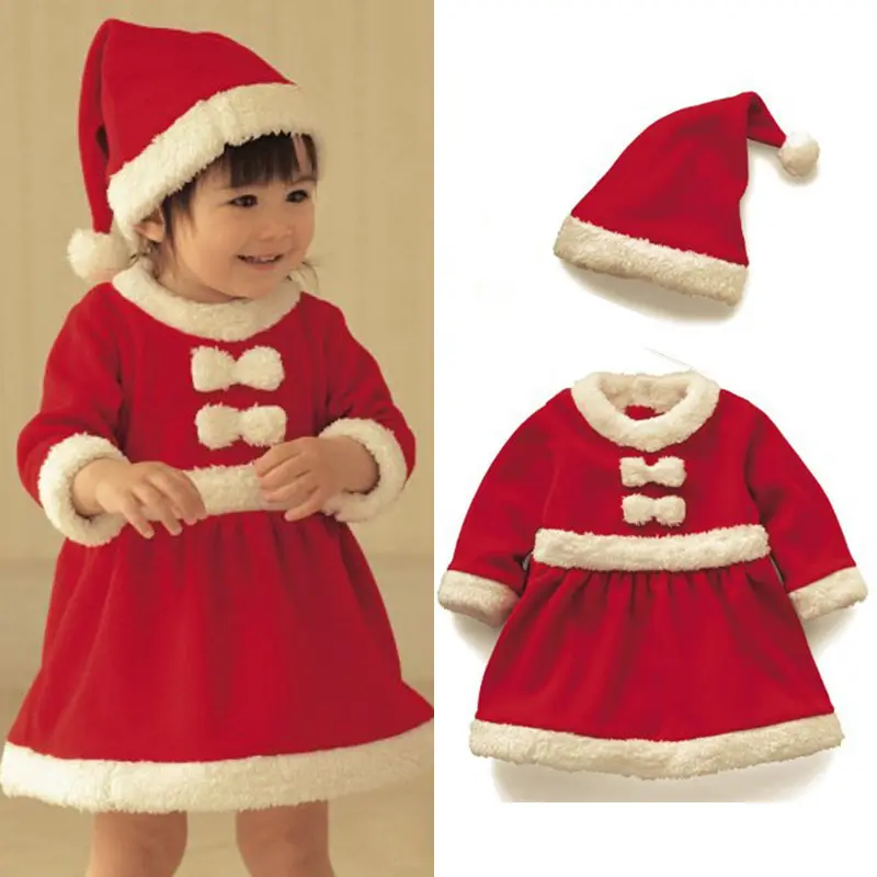 Weihnachts kinder Weihnachts mann Kostüm Neujahrs party Kleider Mantel Anzug Set Samt Rot Kleidung Outfits Kleidung für Jungen & Mädchen