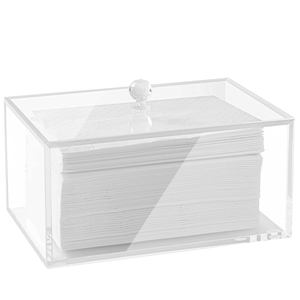 Boîte de rangement rectangulaire en acrylique avec couvercle, support pour feuilles de séchage de linge, conteneur transparent pour dosettes de <span class=keywords><strong>lessive</strong></span>, organisation et rangement de bureau - Product Image 1