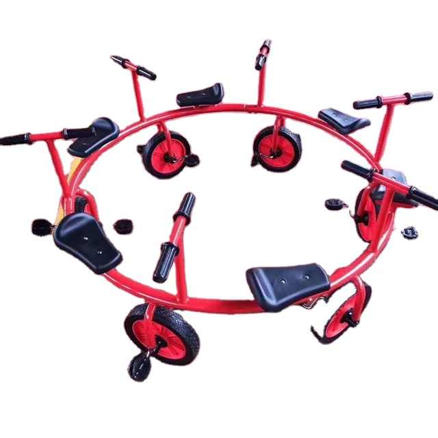 Factory manufacturing kindergarten multiperson tricycle 8 seats cheap