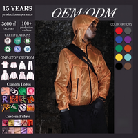 Veste d'extérieur légère et pliable en nylon métallisé, imperméable, avec col montant, style streetwear et techwear, doublure en maille