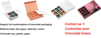 Boîte à chocolat rigide personnalisée en gros avec séparateurs, emballage de luxe pour bonbons, boîte cadeau en papier de qualité alimentaire pour truffes