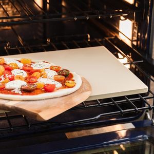 Pietra per <span class=keywords><strong>Pizza</strong></span> in Ceramica Quadrata Premium per Distribuzione Uniforme del Calore e Crosta Croccante, per Preparazione <span class=keywords><strong>Pizza</strong></span> in Casa - Product Image 2