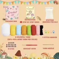 Fantaisie Champignon Crochet Poupée Kit Débutant Amical Animal Crochet avec 7 Styles Tutoriel Vidéo Animal DlY Crochet Tissage Poupée
