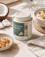 Emballage personnalisé en carton pour chips de noix de coco avec couvercle à vis en fer blanc pour snacks croustillants, noix et stockage d'aliments secs de qualité supérieure