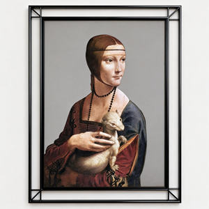 <span class=keywords><strong>Pintura</strong></span> al Óleo Hecha a Mano sobre Lienzo de Retrato de Mujer Ornamentado del Renacimiento Clásico Europeo de Da <span class=keywords><strong>Vinci</strong></span> con Marco Personalizado para Decoración del Hogar - Product Image 3