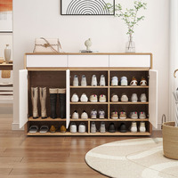 Meuble à chaussures d'entrée en bois massif, grande capacité de rangement, armoire de rangement et de séparation pour la maison