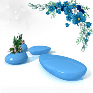 Sièges en fibre de verre en forme de goutte d'eau, ovales, blancs, durables, pour jardin commercial, mobilier d'extérieur - Product Image 4