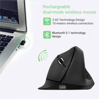 Souris ergonomique sans fil silencieuse double mode Bluetooth 5.0 Inalambrico Récepteur USB 2.4G Souris verticale Souris de jeu sans fil