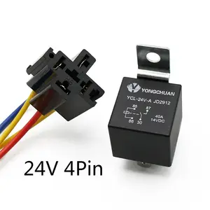 High quality integrated circuits automobile air black waterproof conditioning relay 12V 24V 4pin 5pin 4P 5P 40A relay module