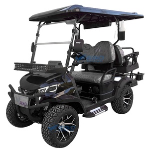 Nouvelle voiturette de golf électrique 2+2/4 places avec système de batterie au lithium certifié CE, autonomie de 90 km, équipée d'un chariot arrière - Product Image 1
