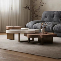 Nouvelle Table Basse de Salon de Designer Haut de Gamme Moderne et Créative en Bois, Forme Nuage Luxueuse