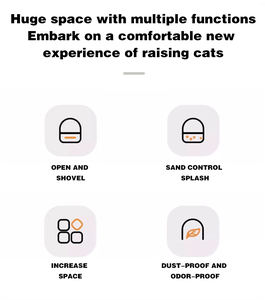 Haustier zubehör aus Edelstahl Hohe, spritz feste Katzen toilette mit Griffs chaufel und leicht zu reinigender Fußbrett schaufel - Product Image 4