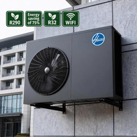 Bomba de Calor Aire-Agua R290 DC Inverter 9KW-12KW Monobloque A+++ ERP CE Metálica para Calefacción, Refrigeración y Agua Caliente para Autocaravanas, Radiador y Suelo Radiante