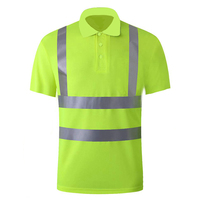 Polo personnalisé pour homme à séchage rapide, réfléchissant, à manches courtes, uniforme, fluorescent, haute visibilité, vêtements de travail