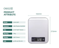 Blauwe Tand Keukenweegschaal Ow652bt Roestvrijstalen Materiaal Digitale Weegschaal Voor Voedingswaarde Max 5Kg