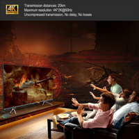 Mini convertisseur de média à fibre optique 4K avec audio stéréo externe et RS232, bande passante 4K*2K 60Hz 10,2 Gbit/s