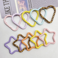 Breloques en alliage en forme de cœur, étoile et os, 40 mm, colorées, avec anneaux à ressort, pour matériaux de bricolage, fabrication de porte-clés et de breloques de sac QYgift