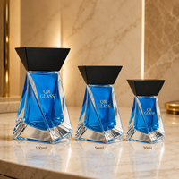 Flacon de parfum vide transparent personnalisé de 75 ml avec pulvérisateur à pompe, design unique, emballage et bouchon exclusifs