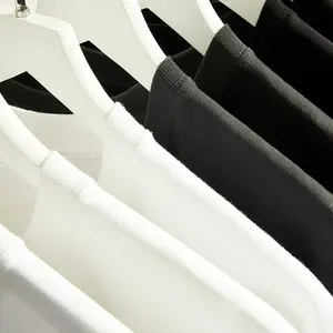 Hoge Kwaliteit Mannen Luxe Custom Zware 100% Katoenen Hemdjes Oversized T-Shirt Blanco Mock Hals Zwaargewicht Oversized Boxy T-Shirt