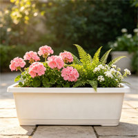Grand pot à fleurs carré traditionnel en PP, à poser au sol, avec trous de drainage, durable, pour usage intérieur/extérieur, maison, jardin, balcon