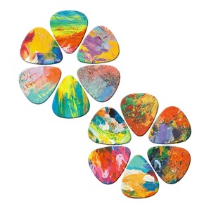 Juego de 10 Púas de Guitarra Coloridas, Plectros de Ukelele Pintados a Mano con Diseños Artísticos, Accesorios para Guitarra y Bajo - Product Image 2