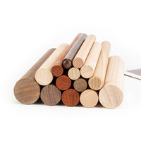 Tiges en bois personnalisées, bâtons en bois non finis, bois rouge, noyer, pin, sapelli, tiges rondes