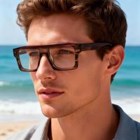 Monturas de Gafas Ópticas de Acetato Retro Cuadradas 2026 para Mujer, Diseño Extragrande con Logotipo Personalizado, para Hombre