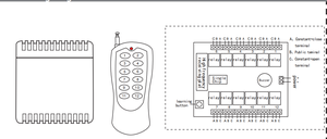 YET412PC+YET112D Commutateur de télécommande RF 12 canaux, émetteur et récepteur 433 MHz DC 12V/24V, code fixe programmable pour portes automatiques - Product Image 4