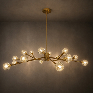 Simple Modern Sputnik Pendant Lamp Multiple Finish Metal Frame <b>Chandelier</b> For Home Ambient <b>Lighting</b> - Product Image 1