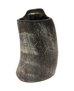 Buy Obsidian Horn Tumbler | Handcrafted Natural Buffalo Horn Drinking <b>Cup</b> with Rustic Artisan Finished Obsidian Horn Tumbler - Product Image 3