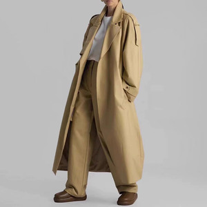 <span class=keywords><strong>Trench</strong></span> da <span class=keywords><strong>donna</strong></span> in stile britannico con cintura e giacca lunga con ampio Design tascabile - Product Image 3