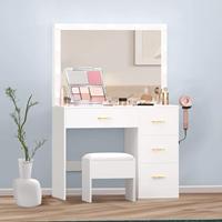 Meuble de maquillage moderne très prisé avec rangement intégré – Table de toilette tendance