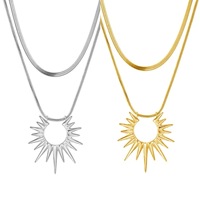 Collier en cuivre avec pendentif en résine tournesol double couche résistant à la décoloration, chaîne serpent, minimaliste, unisexe, subtilement luxueux, pour couples