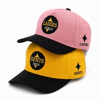 Casquette de baseball structurée bicolore avec patch tissé personnalisé, logo brodé, unisexe, réglable, 5 panneaux, style Gorra, vente en gros