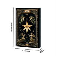Best-Sale Personal isierte Tarot-Karte Themen papier Journal Schwarz gold Hexagramm Tragbares Notizbuch mit dreifach magnetischem Tagebuch