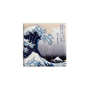 Aimant de réfrigérateur en céramique personnalisé, design vague carrée, art japonais, cadeau, décoration de la maison - Product Image 1