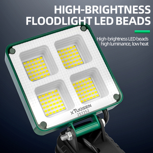 ไฟทำงาน LED สำหรับภายนอกอาคาร เกรดอุตสาหกรรม แบตเตอรี่ลิเธียม 18v-20v มอเตอร์ไร้แปรงถ่าน เครื่องมือไฟฟ้า DIY สำหรับตกปลาตอนกลางคืน ตั้งแคมป์ รถยนต์ - Product Image 5