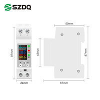 Medidor de energía monofásico WiFi controlado por aplicación Tuya con características de protección contra sobretensión/subtensión/sobrecorriente/sobrecarga