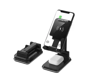Leyi-cargador inalámbrico rápido para teléfono móvil, soporte de escritorio plegable para iPhone, ajustable, para carga de AirPods