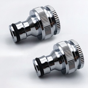 Multi-Size <strong>Tap</strong> Connector 1/2" &amp; 3/4" Brass Adapter, Chrome Garden <strong>Hose</strong> Quick Connect Fitting for Indoor Outdoor Use - Product Image 3